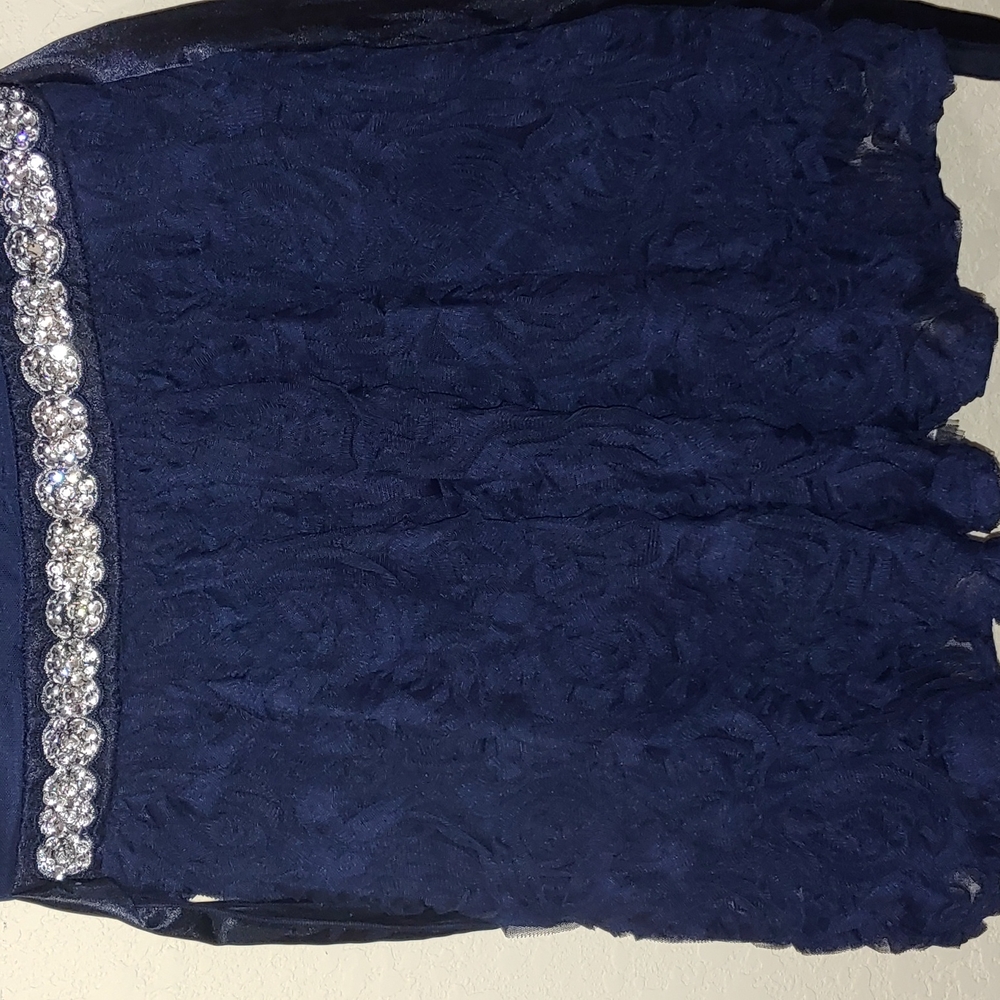 Navy Blue Cocktail Dress - Picture 2 of 5